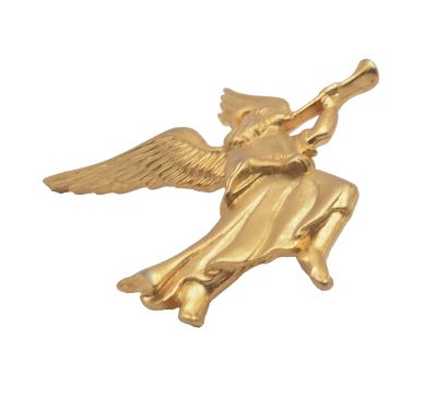 Vintage Jonette Jewelry Angel Blowing Trumpet Gold Tone JJ Pin