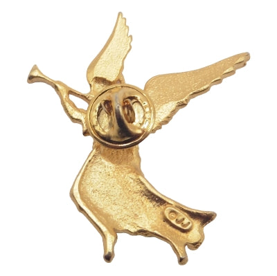 Vintage Jonette Jewelry Angel Blowing Trumpet Gold Tone JJ Pin