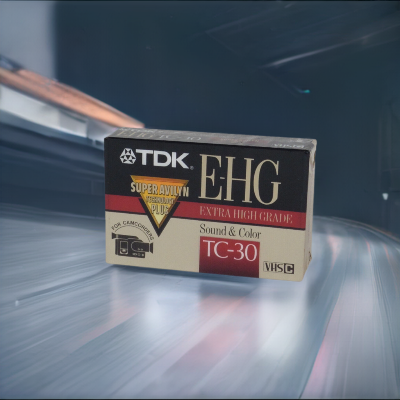 TDK E-HG Extra High Grade TC-30 Blank Camcorder Cassette Tape with superior sound quality and extended recording time for high-quality video footage